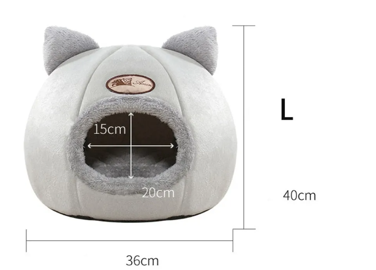 Lit-sofa d'hiver pour chat, vue de côté