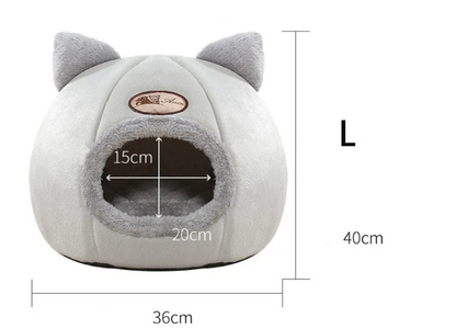 Lit-sofa d'hiver pour chat, vue de côté
