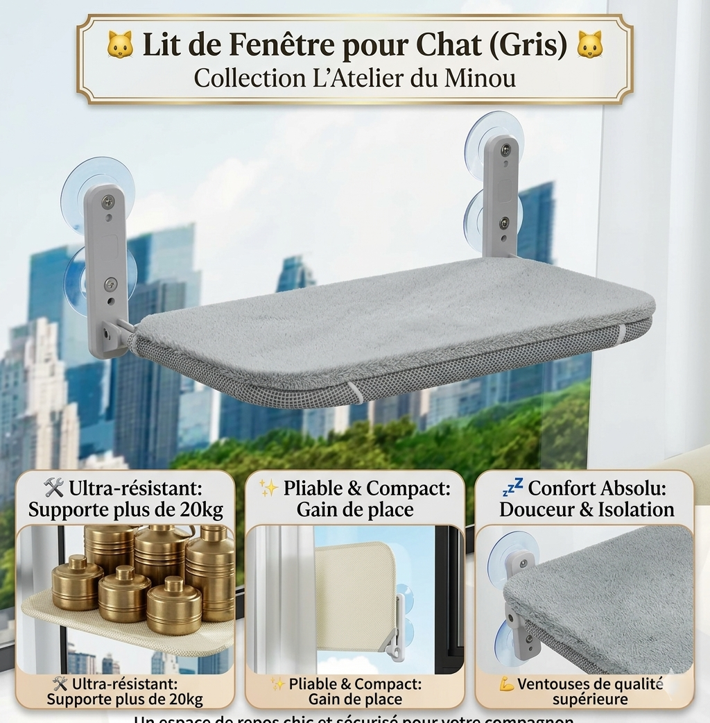 Lit de Fenêtre Panoramique “L’Observatoire” — Pliable & Robuste