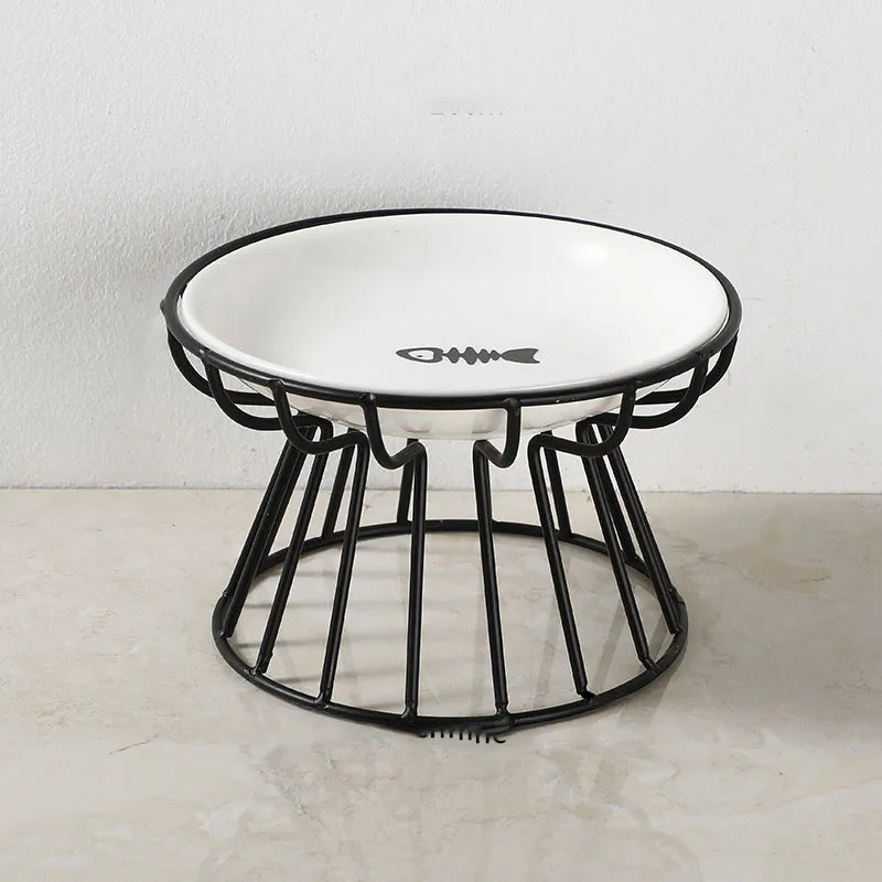 Gamelle ergonomique noire motif arêtes de poisson