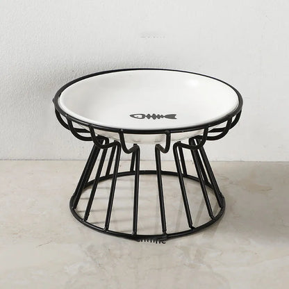 Gamelle ergonomique noire motif arêtes de poisson